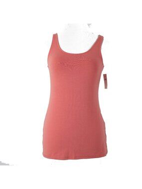 J Jill Top $29 Long Perfect Tank Sz XS Petite Shrimp Pink Cotton Spandex Top
